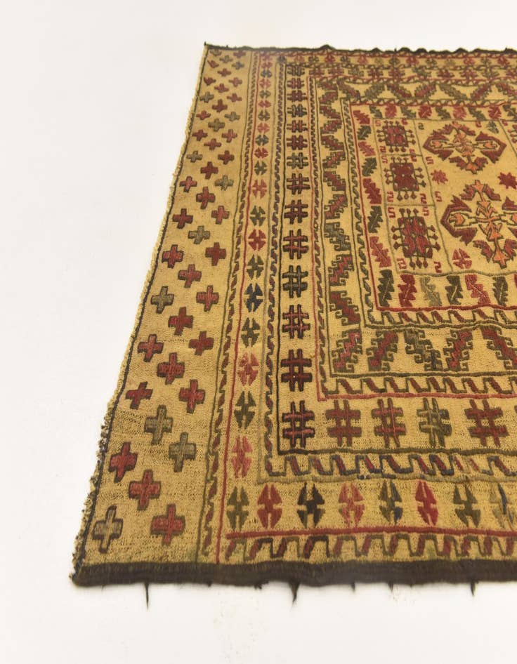 Detail image of  3' 11 x 6' 4  Hand Knotted Sumak Wool Rug