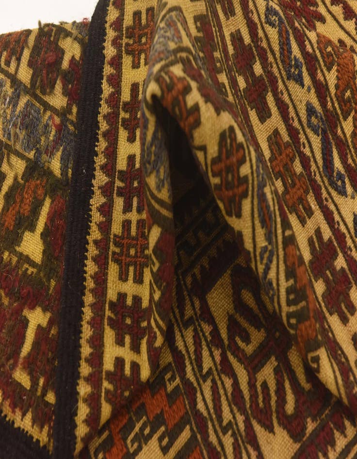 Detail image of  3' 11 x 6' 9  Hand Knotted Sumak Wool Rug