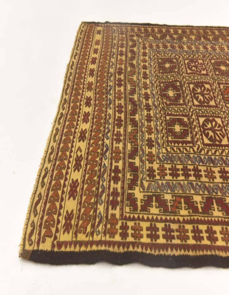 Detail image of  3' 11 x 6' 9  Hand Knotted Sumak Wool Rug