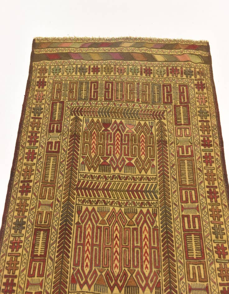 Detail image of  3' 11 x 6' 8  Hand Knotted Sumak Wool Rug