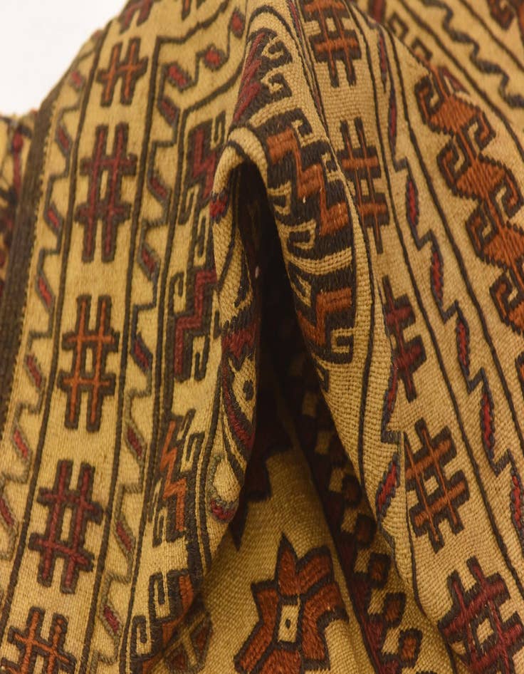 Detail image of  4' x 6' 4  Hand Knotted Sumak Wool Rug