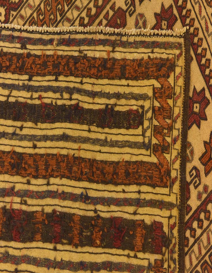 Detail image of  4' x 6' 4  Hand Knotted Sumak Wool Rug