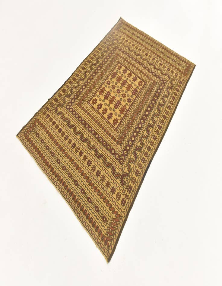 Detail image of  4' x 6' 4  Hand Knotted Sumak Wool Rug