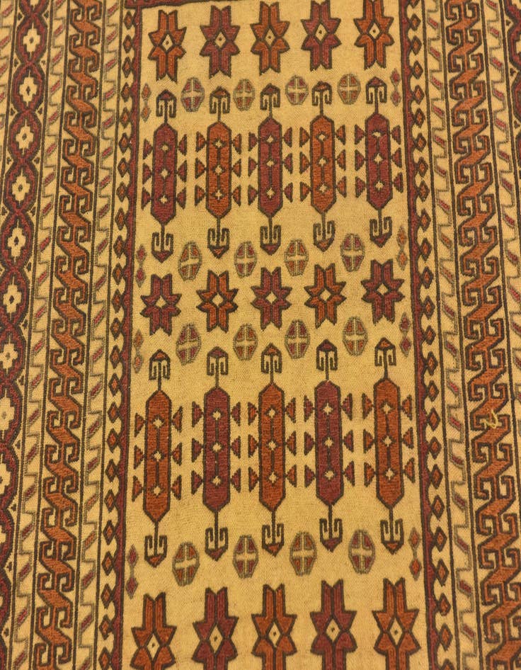 Detail image of  4' x 6' 4  Hand Knotted Sumak Wool Rug