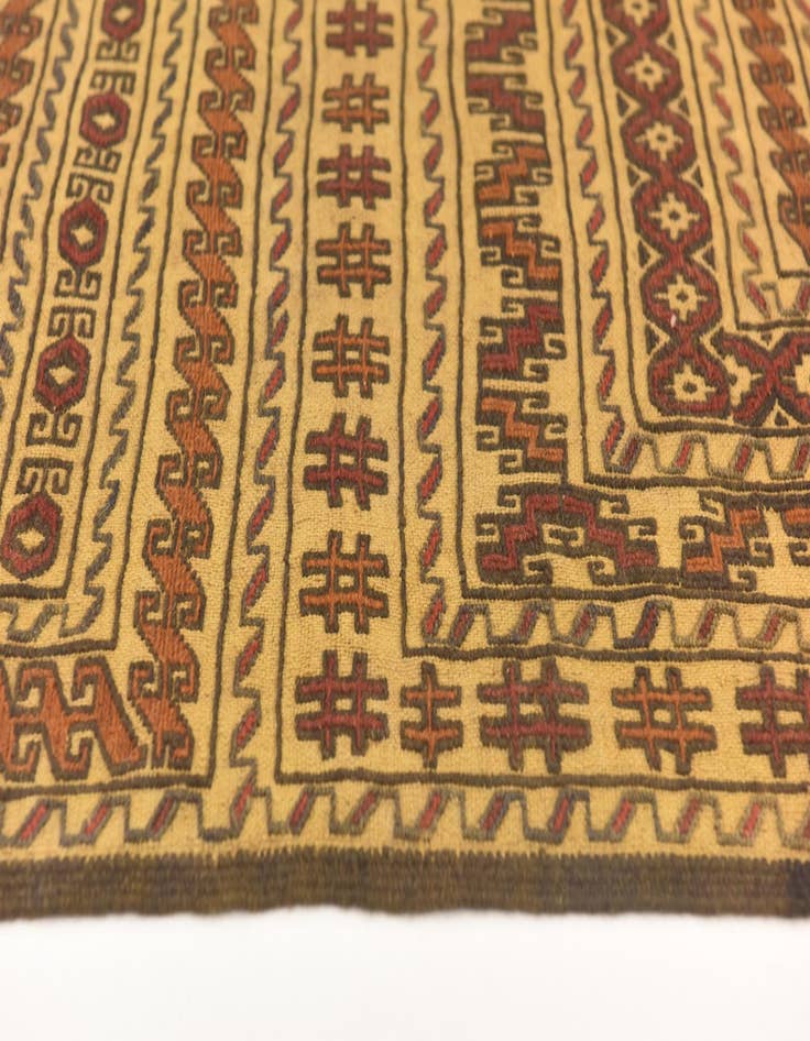 Detail image of  4' x 6' 4  Hand Knotted Sumak Wool Rug