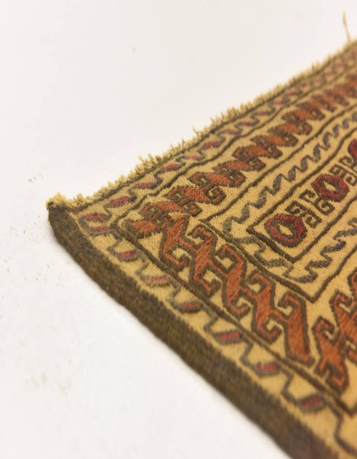 Detail image of  4' x 6' 4  Hand Knotted Sumak Wool Rug