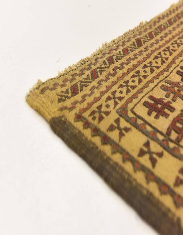 Detail image of  4' x 6' 1  Hand Knotted Sumak Wool Rug