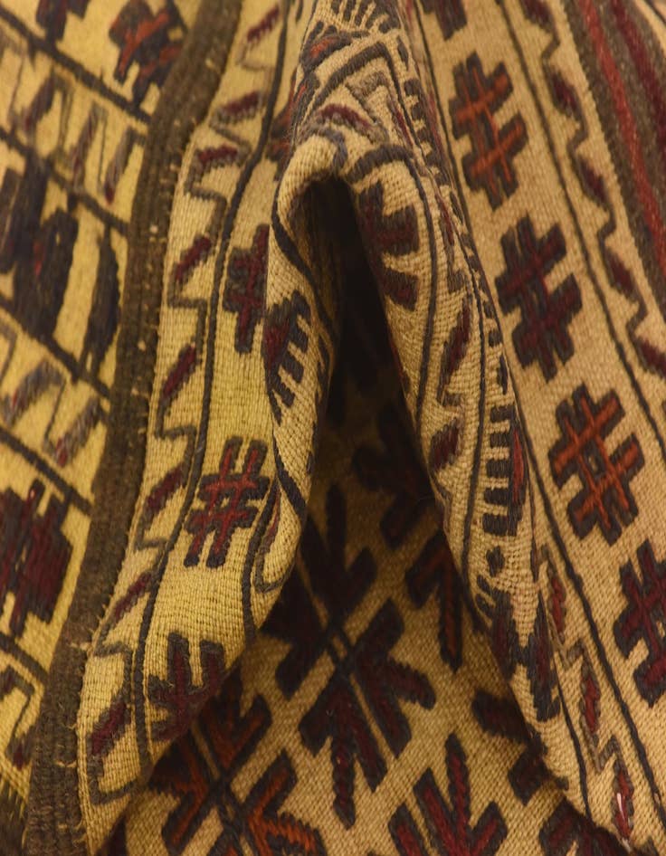 Detail image of  4' x 6' 1  Hand Knotted Sumak Wool Rug