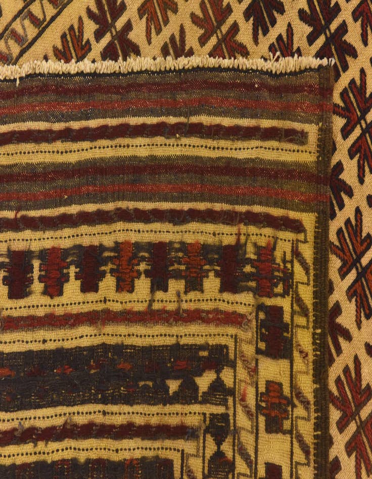 Detail image of  4' x 6' 1  Hand Knotted Sumak Wool Rug