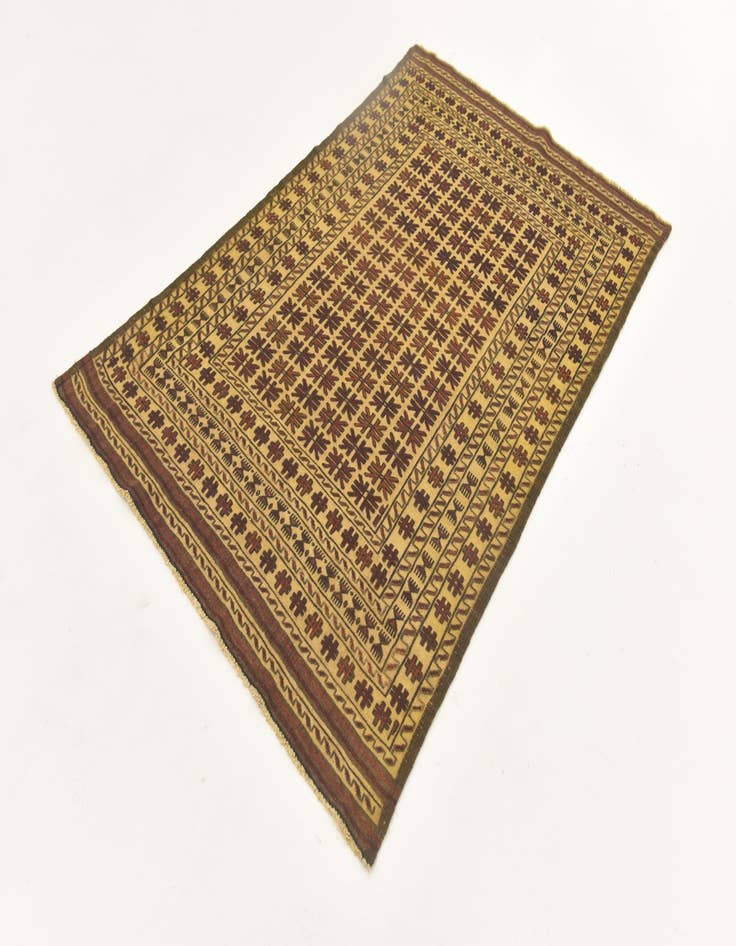 Detail image of  4' x 6' 1  Hand Knotted Sumak Wool Rug