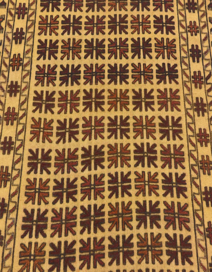 Detail image of  4' x 6' 1  Hand Knotted Sumak Wool Rug