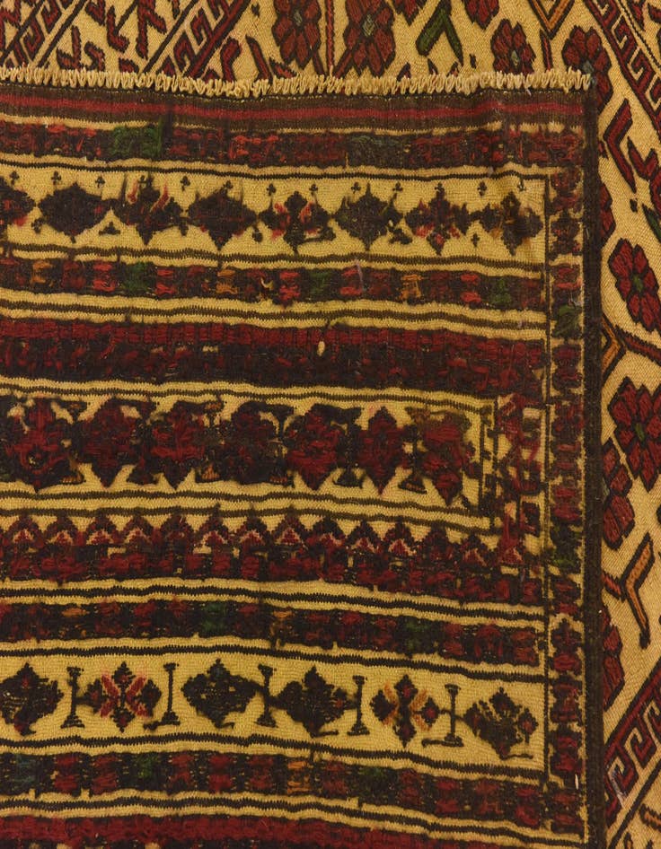 Detail image of  4' 1 x 6' 4  Hand Knotted Sumak Wool Rug