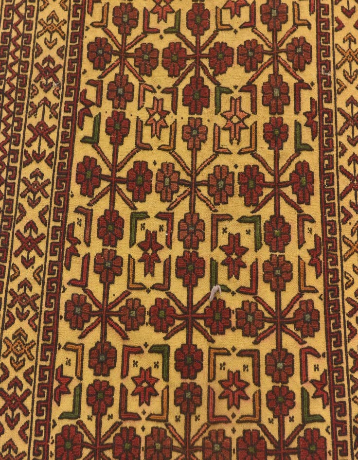 Detail image of  4' 1 x 6' 4  Hand Knotted Sumak Wool Rug
