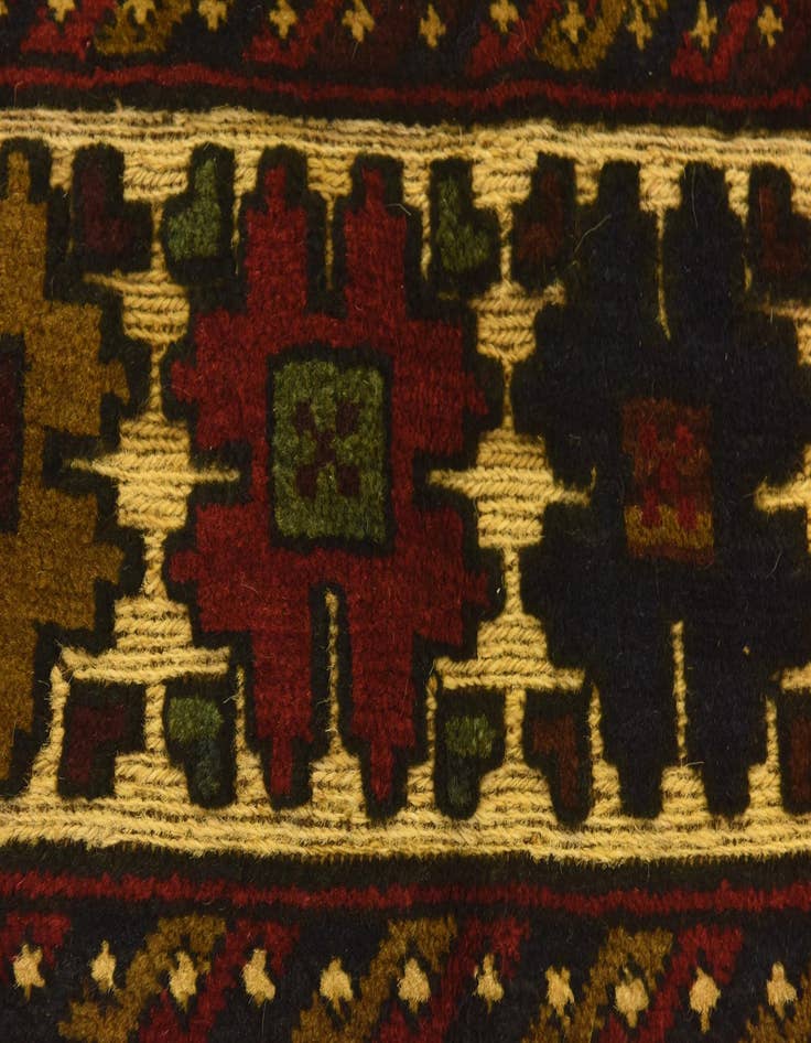 Detail image of  4' 1 x 6' 4  Hand Knotted Sumak Wool Rug