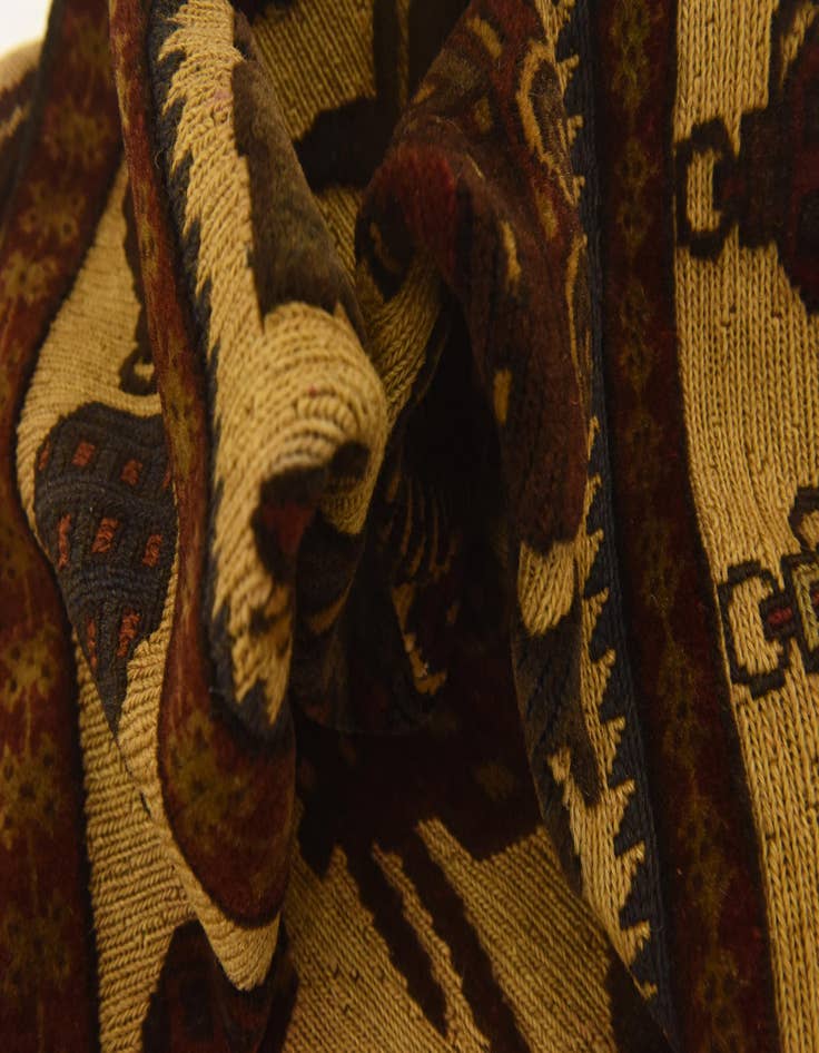 Detail image of  3' 11 x 5' 1  Hand Knotted Sumak Wool Rug