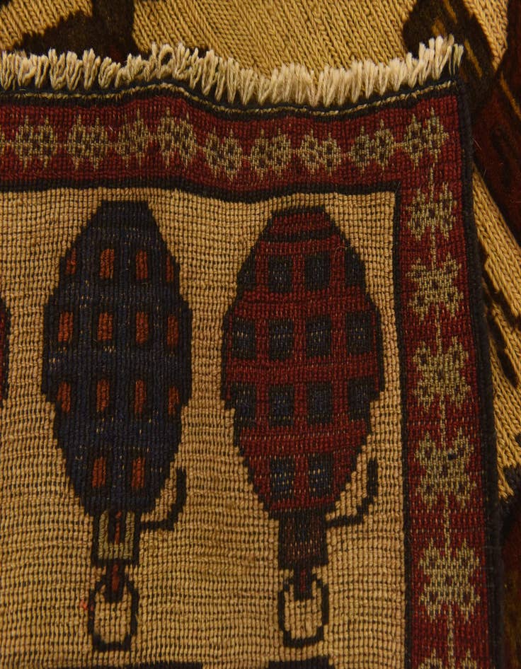 Detail image of  3' 11 x 5' 1  Hand Knotted Sumak Wool Rug