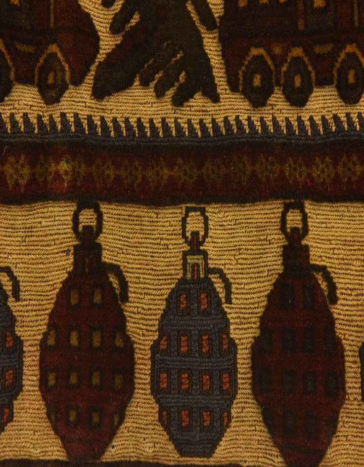 Detail image of  3' 11 x 5' 1  Hand Knotted Sumak Wool Rug