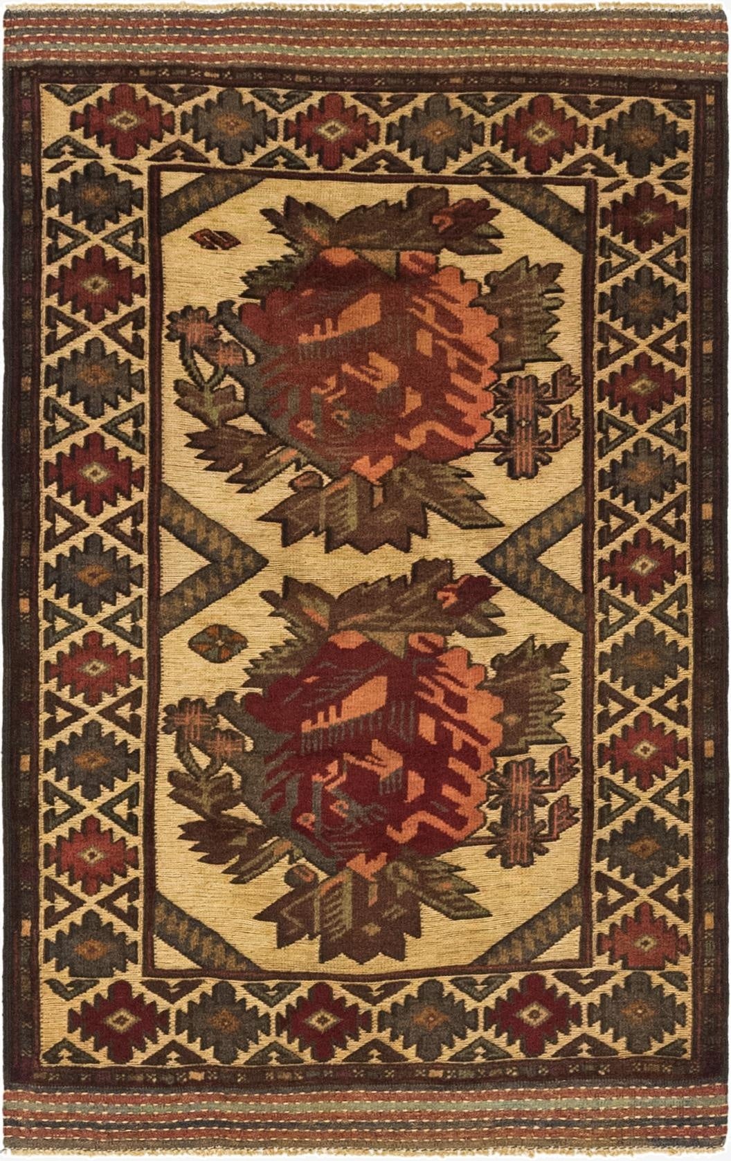  2' 11 x 4' 10  Hand Knotted Sumak Wool Rug