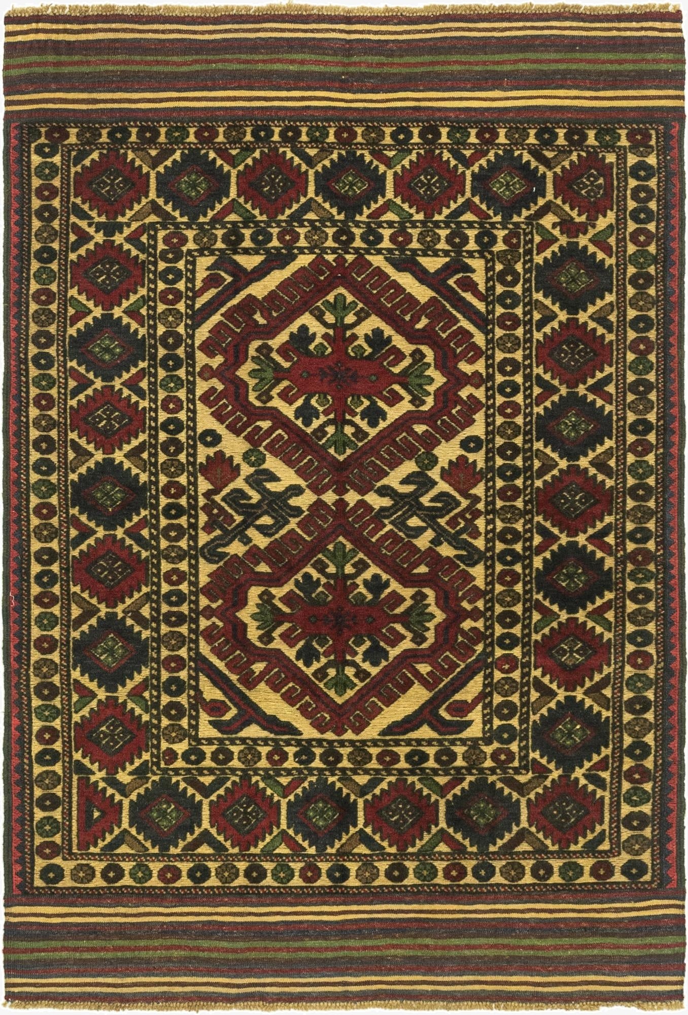 4' x 6' 2  Hand Knotted Sumak Wool Rug