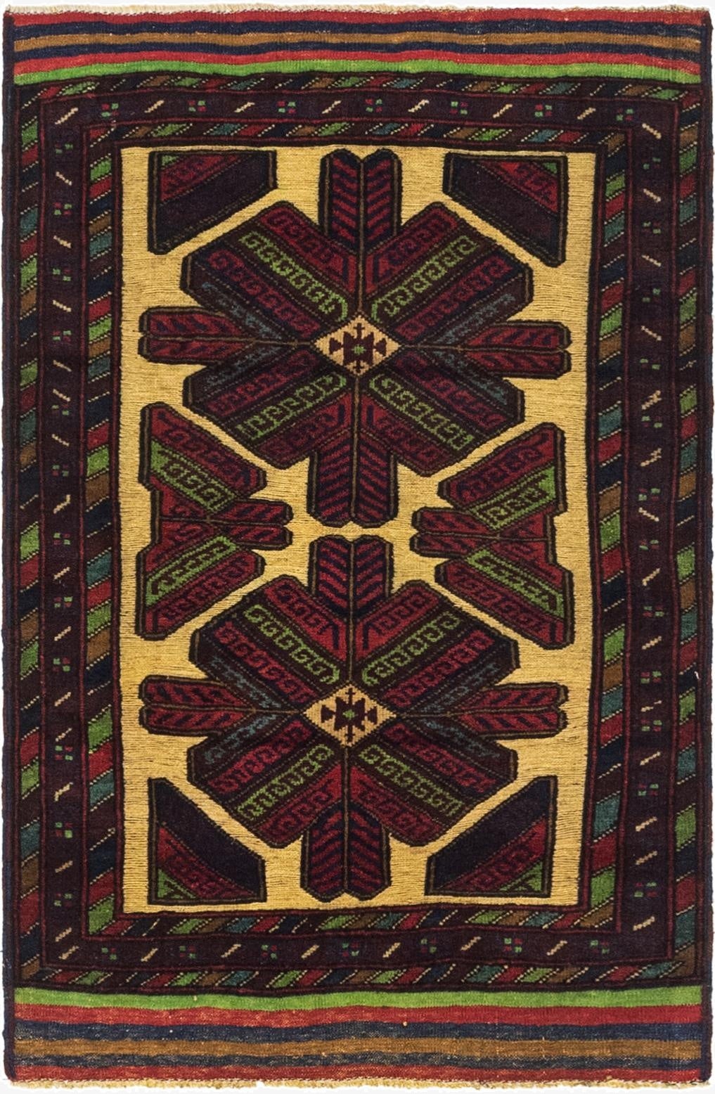  3' x 4' 5  Hand Knotted Sumak Wool Rug