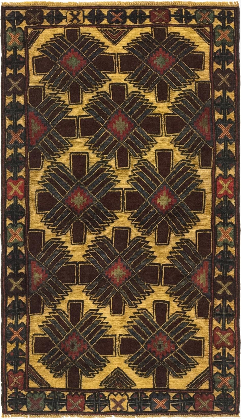  2' 8 x 4' 9  Hand Knotted Sumak Wool Rug