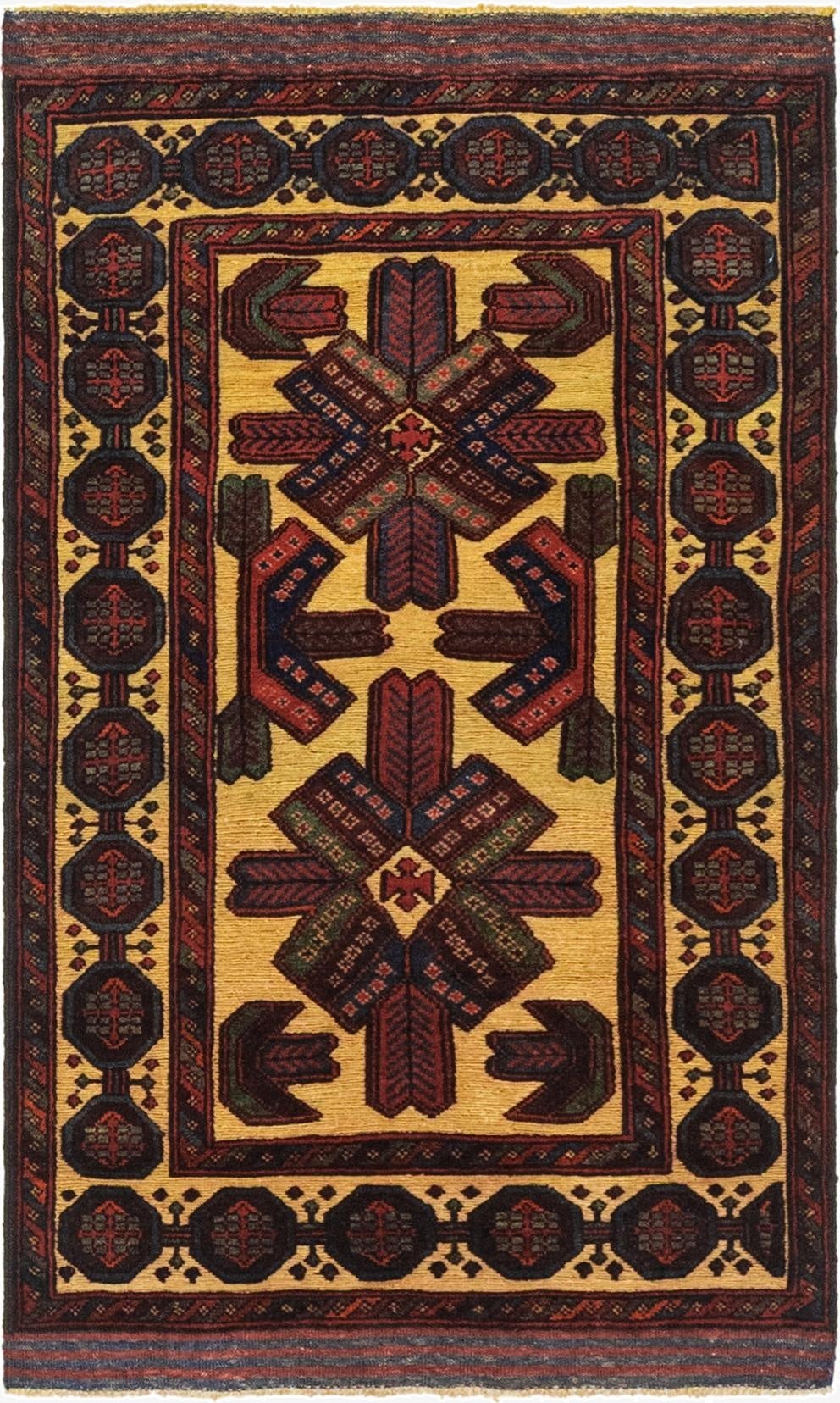  2' 10 x 4' 9  Hand Knotted Sumak Wool Rug