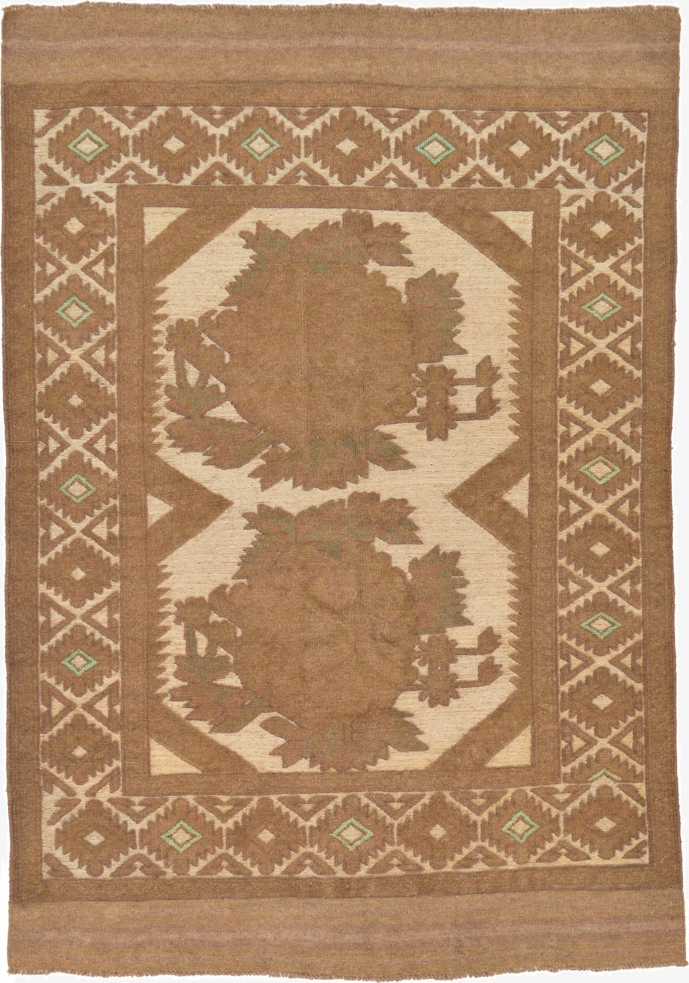 4' x 5' 9  Hand Woven Sumak Wool Rug