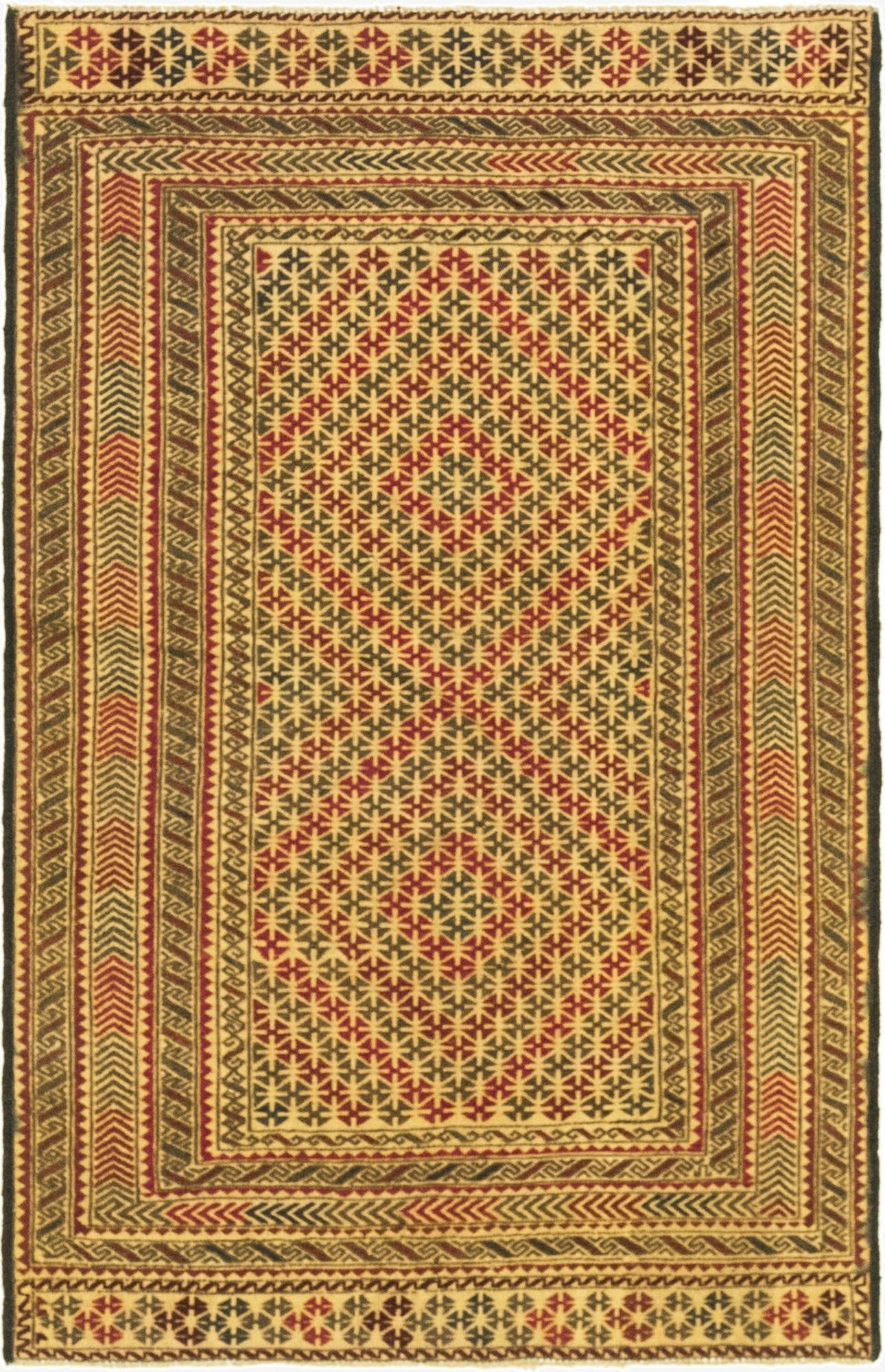  3' 10 x 6' 3  Hand Knotted Sumak Wool Rug