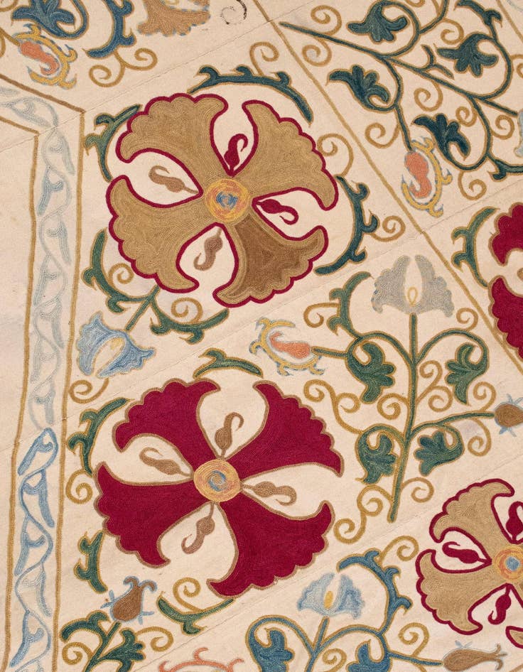 Detail image of  5' 3 x 7' 7 Suzani Rug