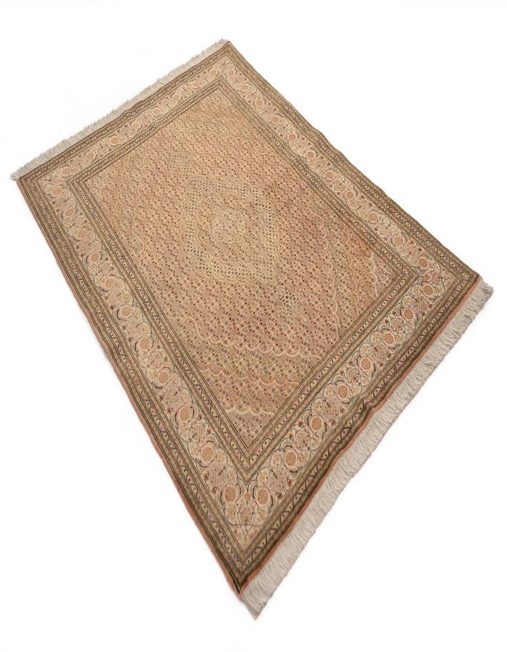 Detail image of  4' 9 x 6' 4  Hand Knotted Tabriz Rug