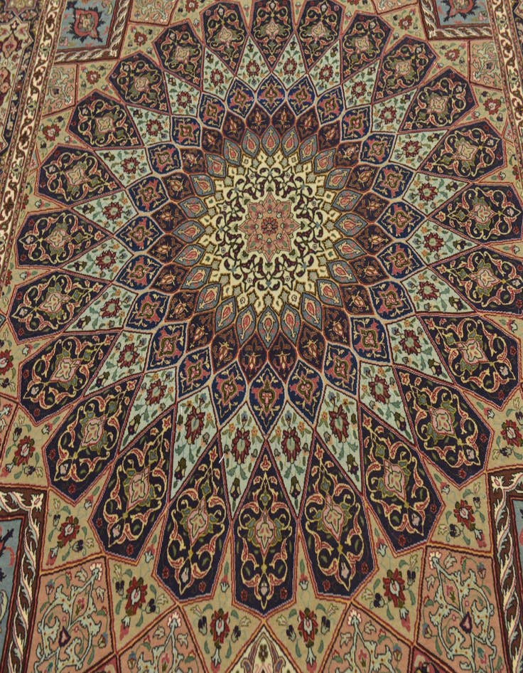 Detail image of  6' 8 x 10' 1  Hand Knotted Tabriz Persian Rug