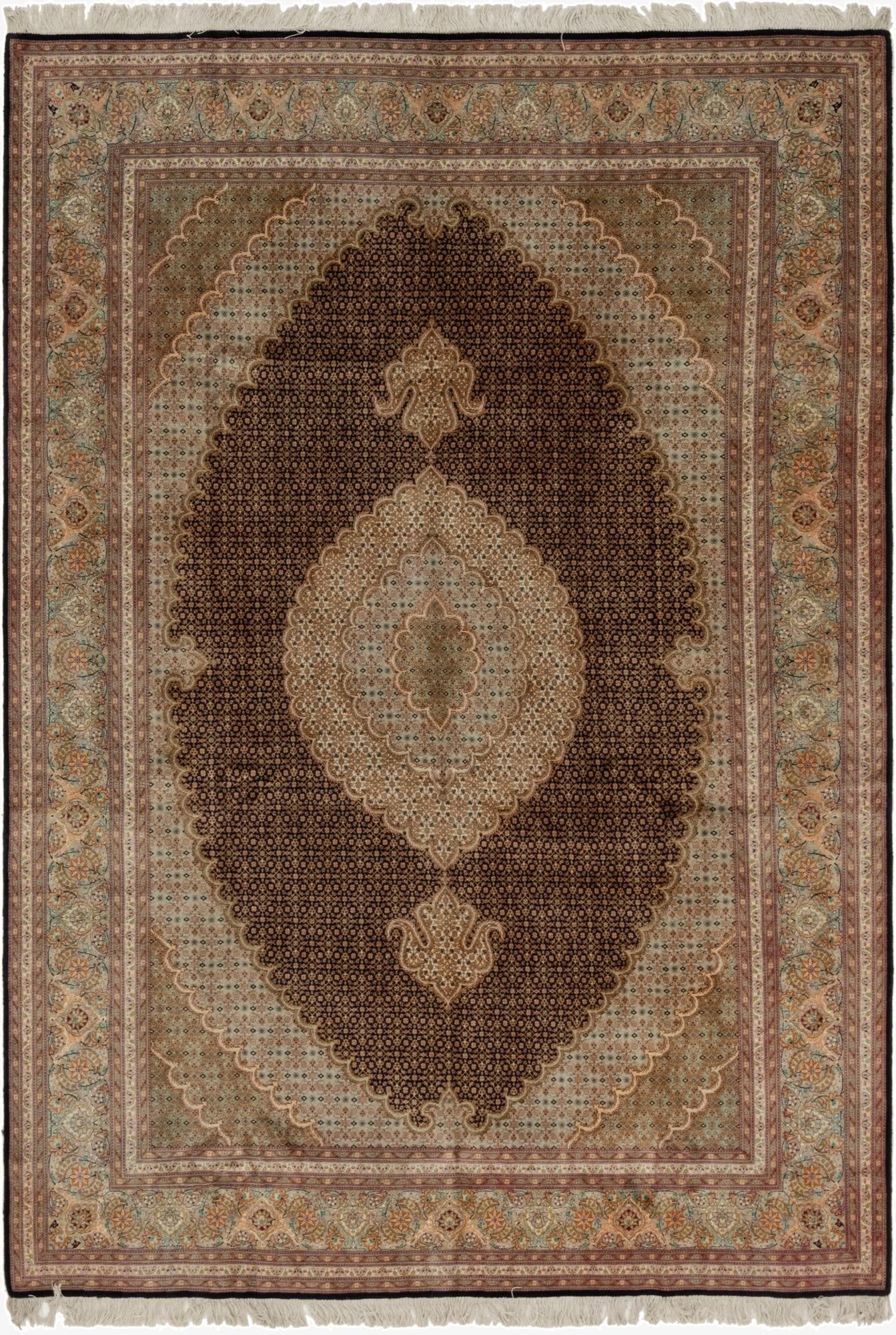  6' 8 x 9' 9  Hand Knotted Tabriz Persian Rug