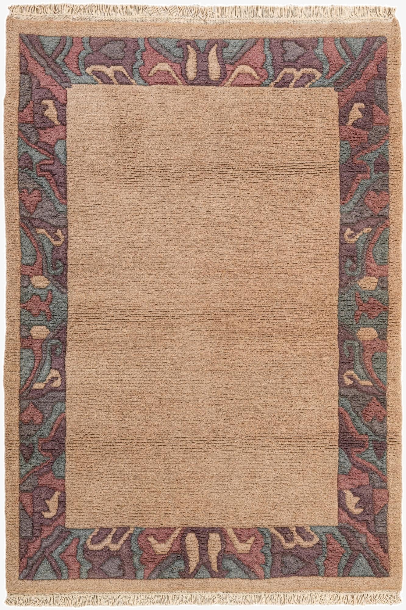  3' 11 x 5' 9  Hand Knotted Tibet Wool Rug