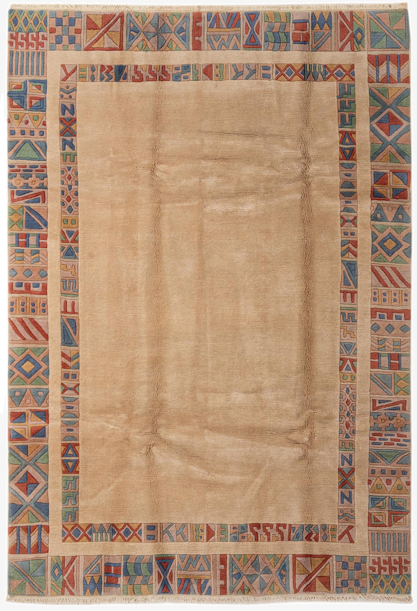  6' 6 x 9' 5  Hand Knotted Tibet Wool Rug