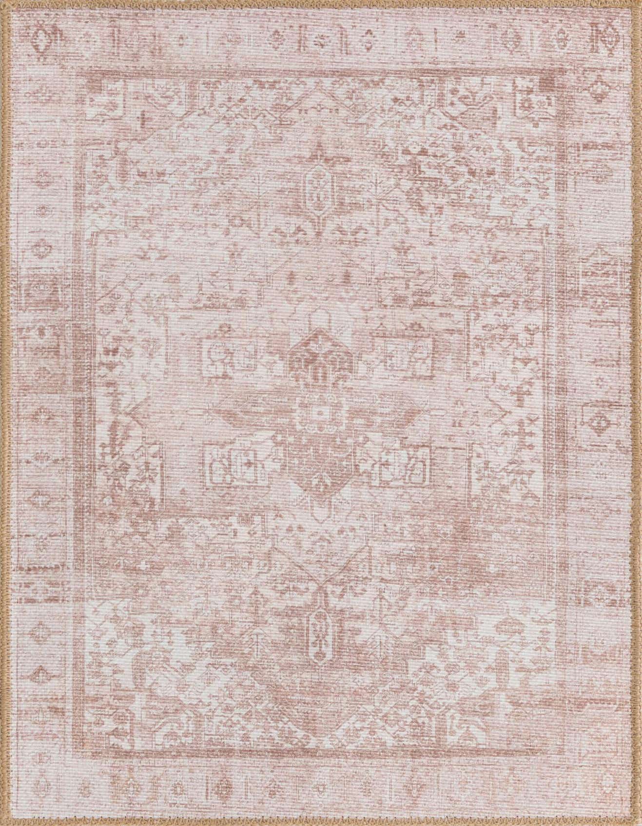 A 2x3 rectangular Rugs.com Timeless rug featuring a faded brown and ivory transitional medallion pattern with a flatweave texture.