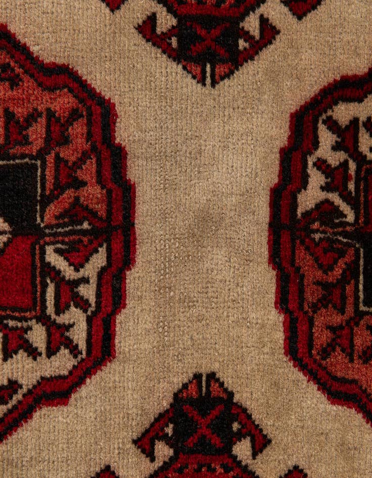 Detail image of  4' 2 x 5' 9  Hand Knotted Torkaman Persian Wool Rug