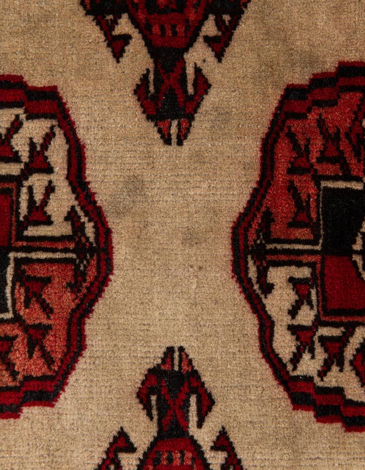 Detail image of  4' 2 x 5' 9  Hand Knotted Torkaman Persian Wool Rug