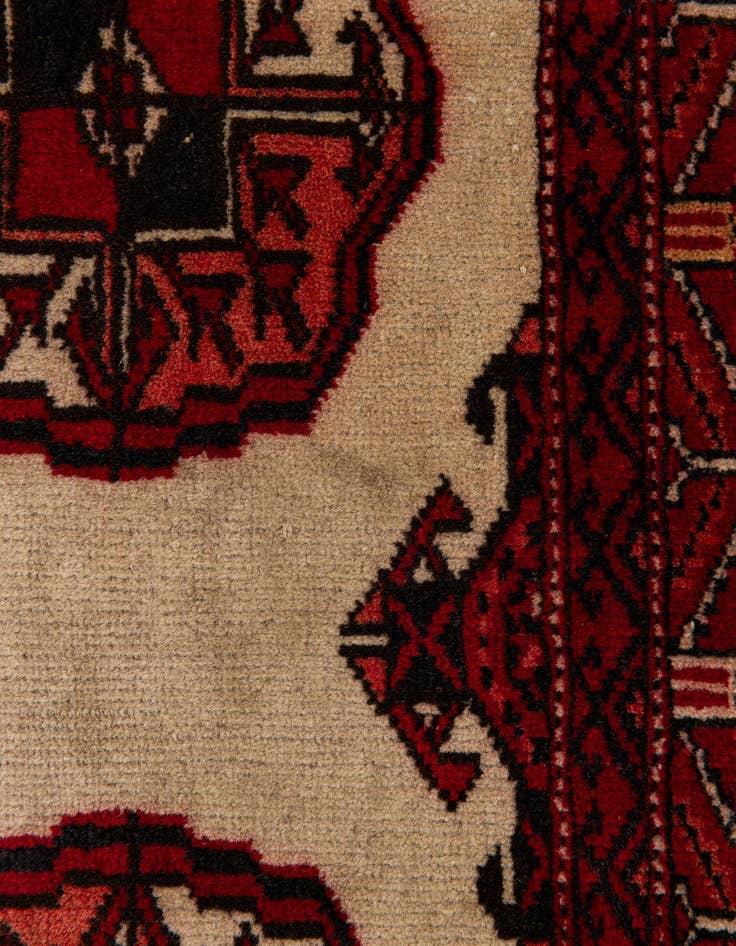 Detail image of  4' 2 x 5' 9  Hand Knotted Torkaman Persian Wool Rug