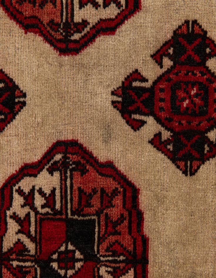 Detail image of  4' 2 x 5' 9  Hand Knotted Torkaman Persian Wool Rug