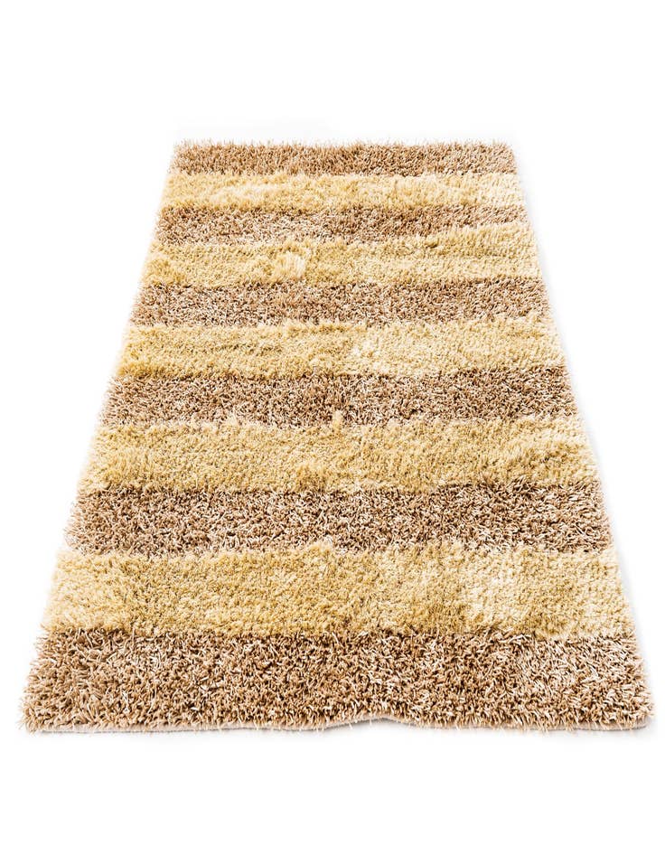 Detail image of  5' x 6' 8  Hand Knotted Two-Tone Shag Rug