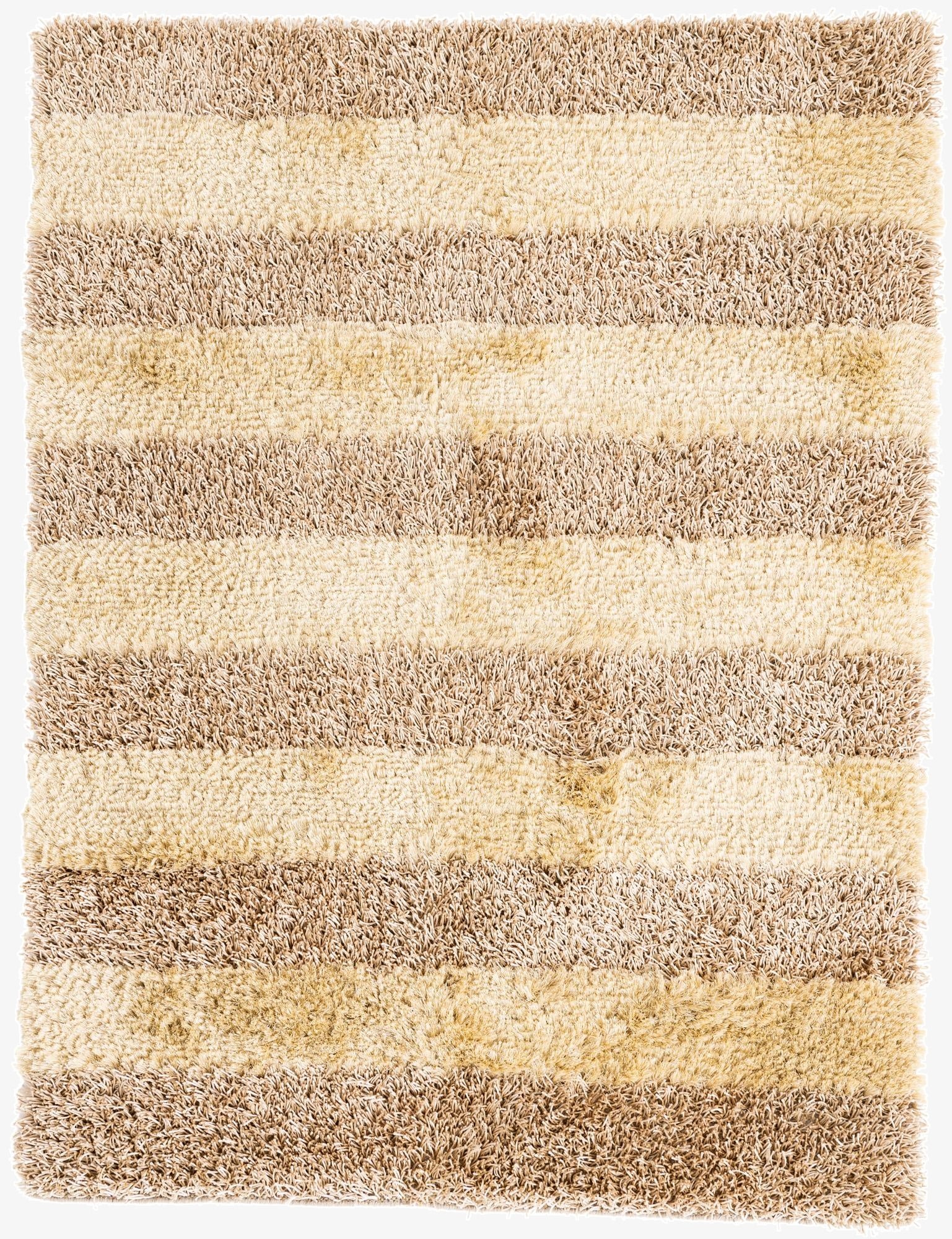  5' x 6' 8  Hand Knotted Two-Tone Shag Rug