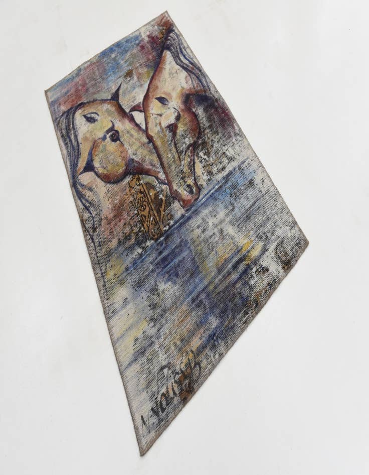 Detail image of  3' 2 x 4' 7  Hand Knotted Ultra Vintage Persian Wool Rug