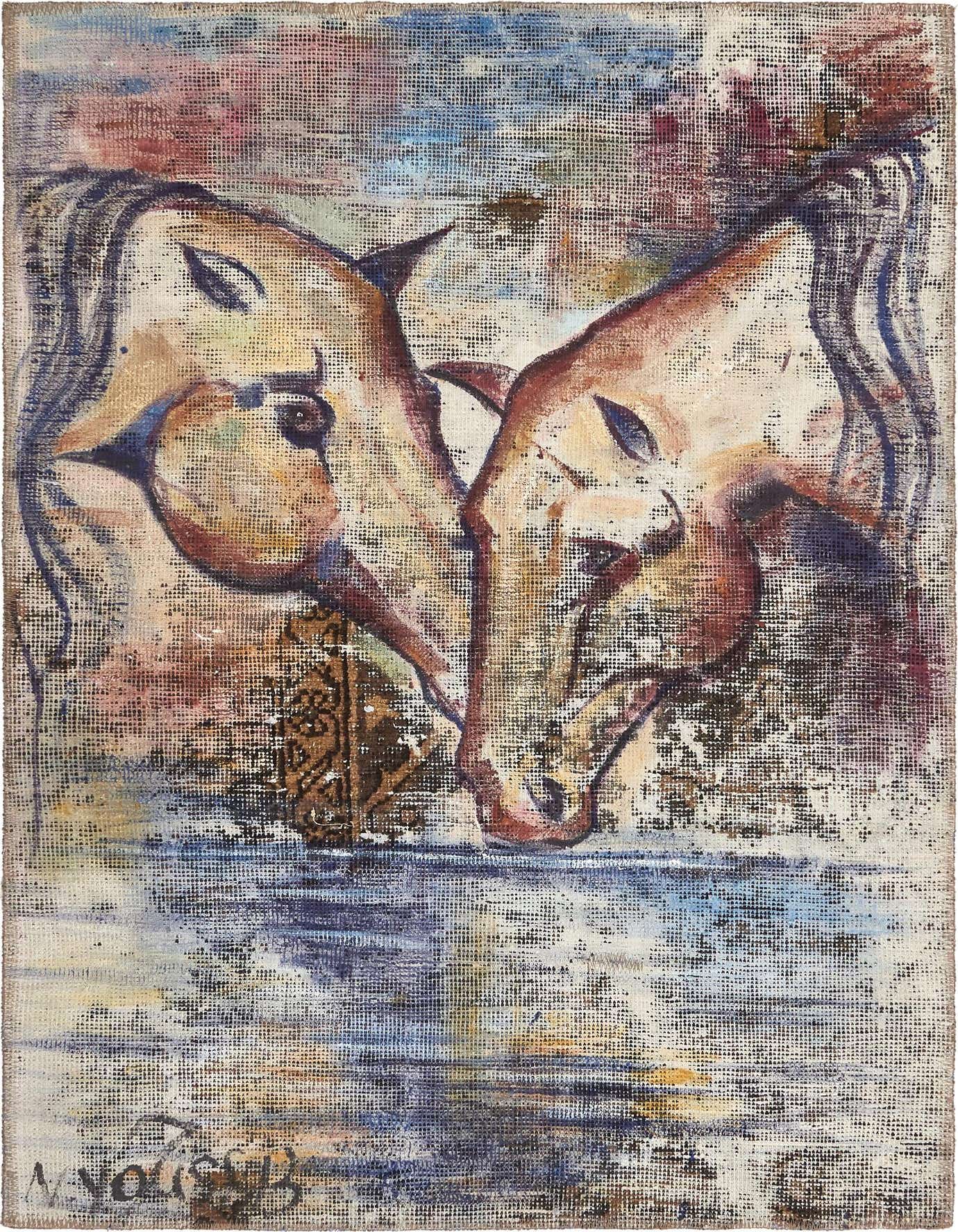 Primary image  3' 2 x 4' 7  Hand Knotted Ultra Vintage Persian Wool Rug