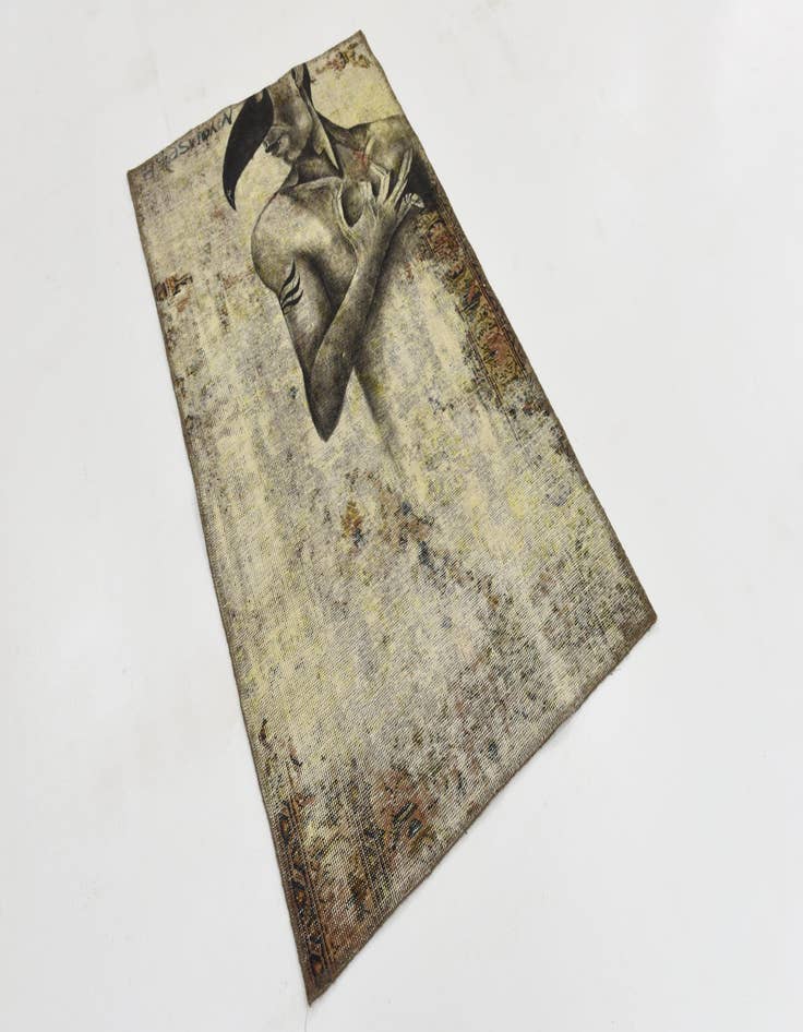 Detail image of  2' 9 x 4' 7  Hand Knotted Ultra Vintage Persian Wool Rug