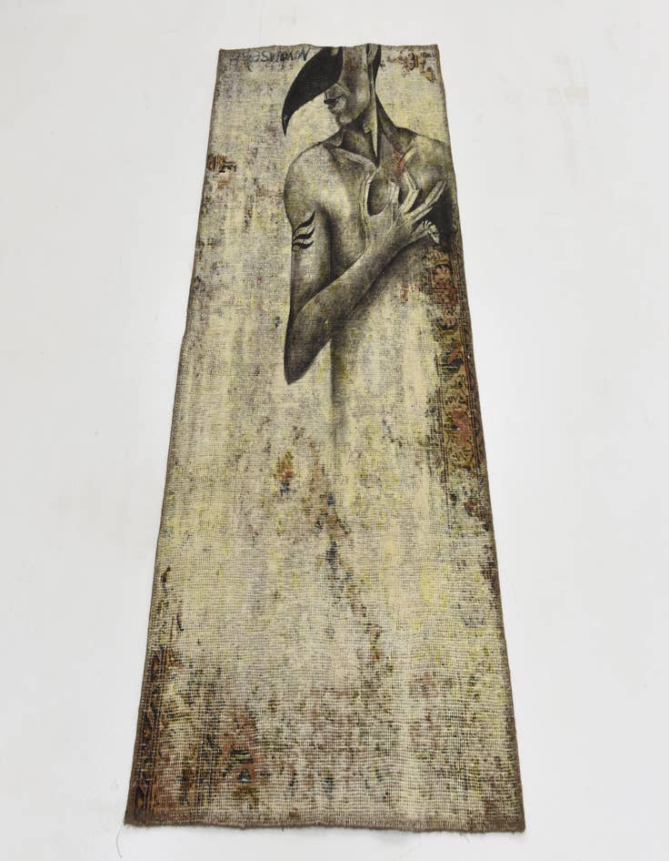 Detail image of  2' 9 x 4' 7  Hand Knotted Ultra Vintage Persian Wool Rug