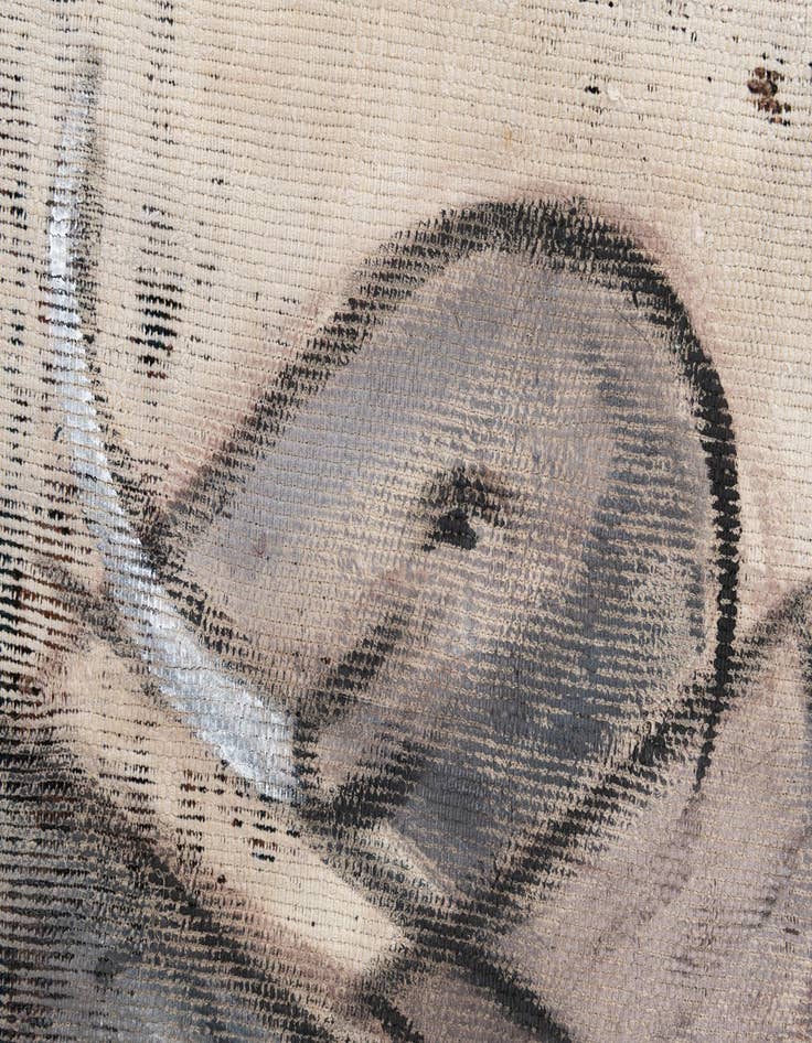 Detail image of  3' 2 x 4' 3  Hand Knotted Ultra Vintage Persian Wool Rug