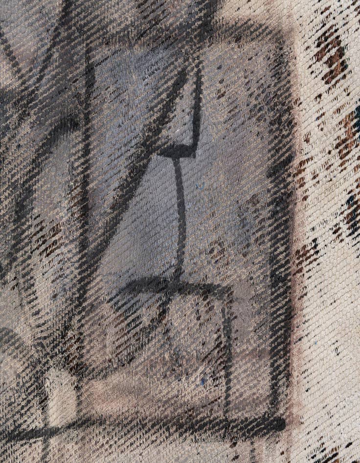 Detail image of  3' 2 x 4' 3  Hand Knotted Ultra Vintage Persian Wool Rug