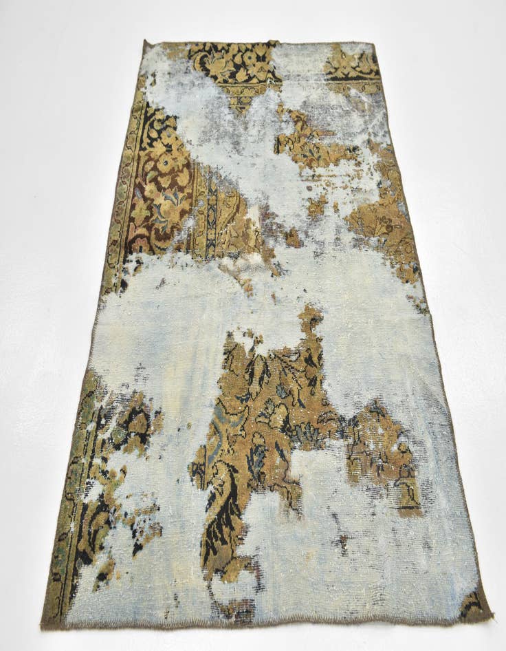 Detail image of  4' x 5' 8  Hand Knotted Ultra Vintage Persian Wool Rug