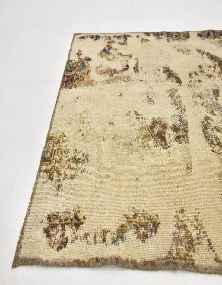 Detail image of  4' 7 x 6' 4  Hand Knotted Ultra Vintage Persian Wool Rug