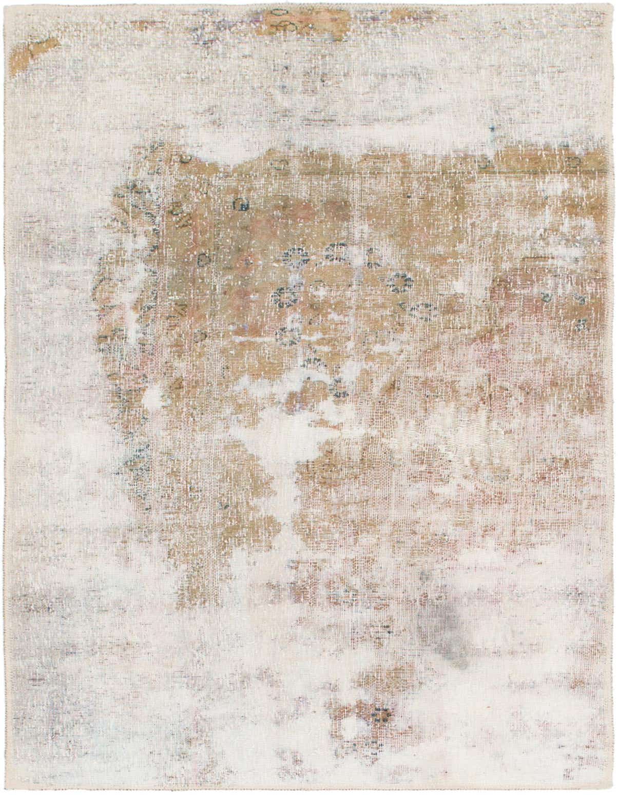 A 3x4 rectangular Ultra Vintage rug featuring a distressed Persian pattern in browns, tans, and ivories.